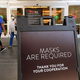 A sign outside the Westfield Santa Anita shopping mall on June 12 in Arcadia, California.